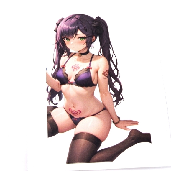 Sticker – Anime – Lingerie Model Purple Strike A Pose – Waterproof Vinyl – 3/$20 - Picture 1 of 5